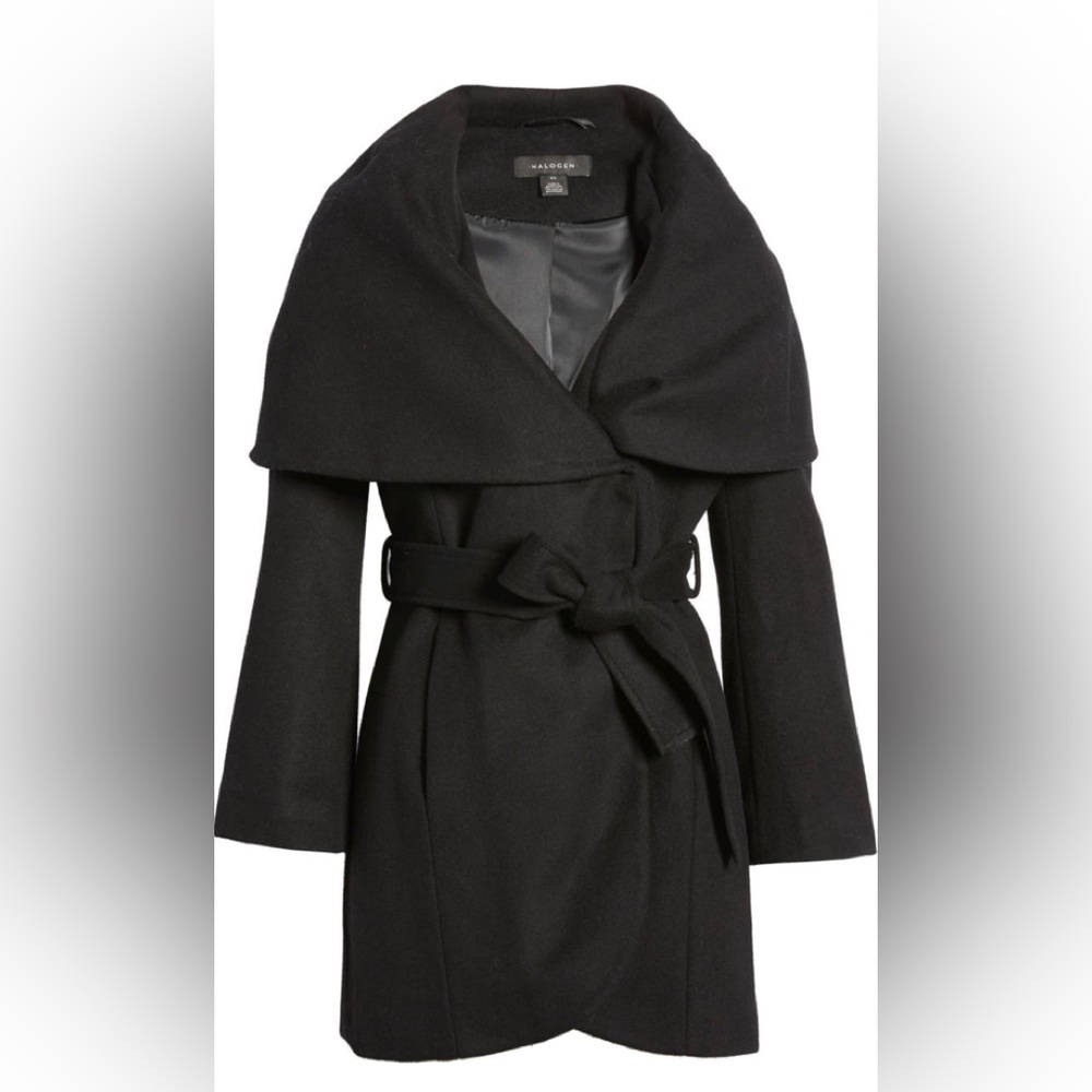 Wool Blend Wrap Coat 🧥